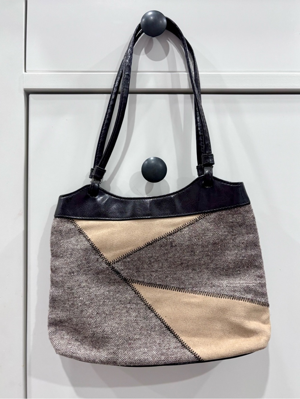 Victorias Secret vintage  Patchwork Tote Bag with Black Trim